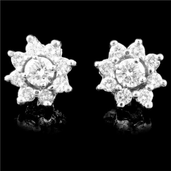 14K Gold 0.87ctw Diamond Earrings