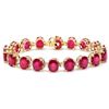 Image 2 : 14k Gold 45.00ct Ruby & 1.00ct Diamond Bracelet