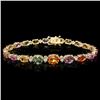 Image 1 : 14k Gold 15.00ct Sapphire & 0.70ct Diamond Bracel