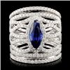 Image 1 : 18K Gold 1.45ct Sapphire & 1.67ctw Diamond Ring