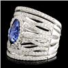 Image 2 : 18K Gold 1.45ct Sapphire & 1.67ctw Diamond Ring