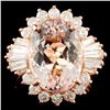 14K Gold 7.00ct Morganite & 1.19ctw Diamond Ring