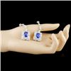 Image 2 : 18K Gold 9.48ct Tanzanite & 5.15ctw Diamond Earrin