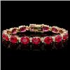 Image 1 : `14k Gold 40.00ct Ruby & 1.50ct Diamond Bracelet