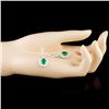 Image 3 : 18K Gold 2.25ct Emerald & 2.28ctw Diamond Earrings