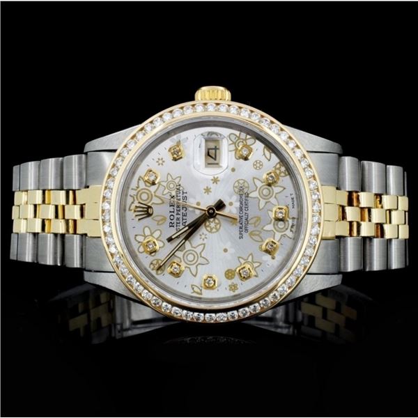 Rolex YG/SS DateJust Diamond 36MM Watch