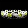 Image 2 : 14K Gold 16.40ctw Peridot & 2.75ctw Diamond Bracel