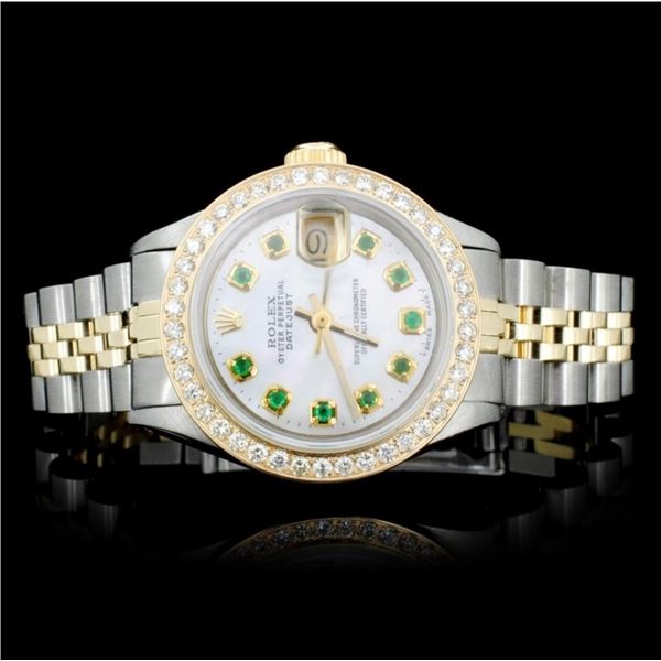 Rolex YG/SS DateJust Diamond Ladies Watch