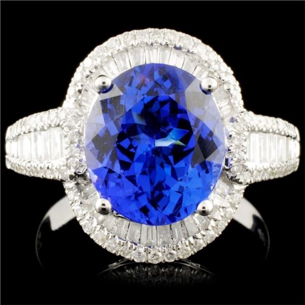 18K Gold 3.54ct Tanzanite & 0.66ctw Diamond Ring