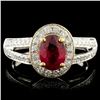 Image 1 : 18K Gold 1.08ct Ruby & 0.55ctw Diamond Ring