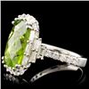 Image 4 : 18K Gold 6.55ct Peridot & 1.29ctw Diamond Ring
