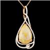 14K Gold 14.32ct Opal & 1.20ctw Diamond Pendant