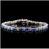 Image 1 : 14K White Gold 9.87ct Sapphire & 0.92ct Diamond Br