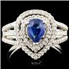 Image 1 : 14K Gold 0.92ct Sapphire & 0.47ctw Diamond Ring