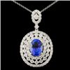 Image 1 : 18K Gold 2.09ct Tanzanite & 1.86ctw Diamond Pendan