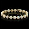 Image 1 : `14k Gold 18.00ct Opal & 1.45ct Diamond Bracelet