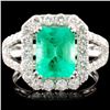 Image 1 : 18K Gold 1.97ct Emerald & 1.19ctw Diamond Ring