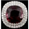 Image 1 : 18K Gold 18.74ct Tourmaline & 2.37ct Diamond Ring