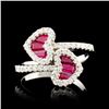 Image 1 : 18K Gold 0.68ct Ruby & 0.48ctw Diamond Ring