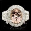 Image 1 : 14K Gold 5.00ct Morganite & 1.40ctw Diamond Ring