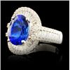 Image 2 : 18K Gold 3.55ct Tanzanite & 1.18ctw Diamond Ring