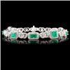 Image 1 : 14K Gold 3.00ct Emerald & 1.73ctw Diamond Bracelet