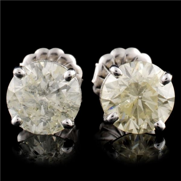 14K Gold 3.00ctw Stud Diamond Earrings