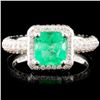 Image 1 : 18K Gold 1.09ct Emerald & 1.24ctw Diamond Ring