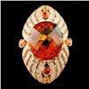 Image 1 : 14K Gold 24.98ct Citrine & 1.60ctw Diamond Ring