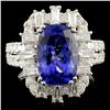 Image 1 : 18K Gold 4.50ct Tanzanite & 1.04ctw Diamond Ring