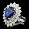 Image 2 : 18K Gold 6.00ct Tanzanite & 2.00ctw Diamond Ring