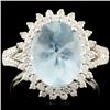 Image 1 : 18K Gold 2.83ct Aquamarine & 0.58ctw Diamond Ring