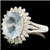 Image 2 : 18K Gold 2.83ct Aquamarine & 0.58ctw Diamond Ring