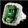 Image 2 : 18K Gold 23.82ct Tourmaline & 3.43ctw Diamond Ring