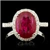 Image 1 : 18K Gold 3.86ct Ruby & 0.39ctw Diamond Ring