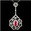 Image 1 : 18K Gold 4.39ct Ruby & 1.84ctw Diamond Pendant