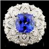 Image 1 : 18K Gold 4.00ct Tanzanite & 1.73ctw Diamond Ring