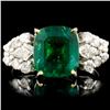 Image 1 : 2.68ct Emerald & 1.00ctw Diamond Platinum Ring
