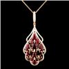 Image 1 : 14K Gold 6.45ctw Ruby & 0.87ctw Diamond Pendant