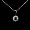 18K White Gold 0.36ct Sapphire & 0.46ct Diamond Pe
