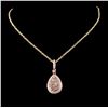 Image 2 : 14K Rose Gold 1.17ctw Diamond Pendant