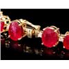 Image 2 : 14k Gold 50.00ct Ruby & 1.50ct Diamond Bracelet