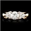 Image 1 : 14K Gold 0.98ctw Diamond Ring