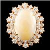 Image 1 : 14K Gold 5.82ct Opal & 1.47ctw Diamond Ring