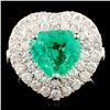 Image 1 : 18K Gold 2.23ct Emerald & 1.79ctw Diamond Ring