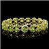 Image 1 : 14k Gold 43.00ct Peridot & 0.60ct Diamond Bracelet