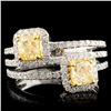 Image 1 : 18K Gold 1.67ctw Fancy Diamond Ring