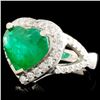 Image 2 : 14K Gold 3.47ct Emerald & 0.89ctw Diamond Ring