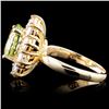 Image 3 : 14K Gold 3.01ct Beryl & 2.05ctw Diamond Ring