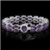 Image 1 : 14k Gold 45.00ct Amethyst & 0.50ct Diam Bracelet